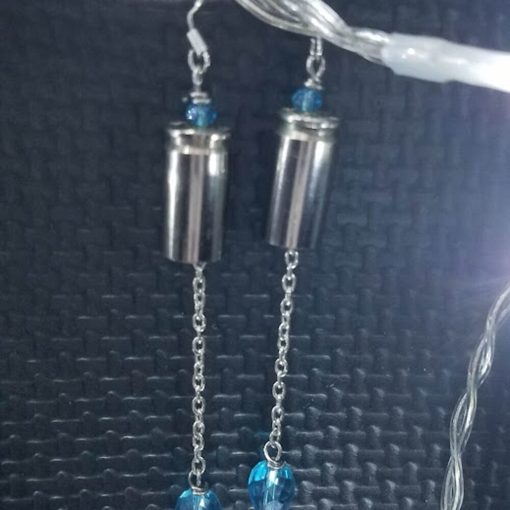 Teardrop Bullet Crystal Earrings - Picture 5 of 5
